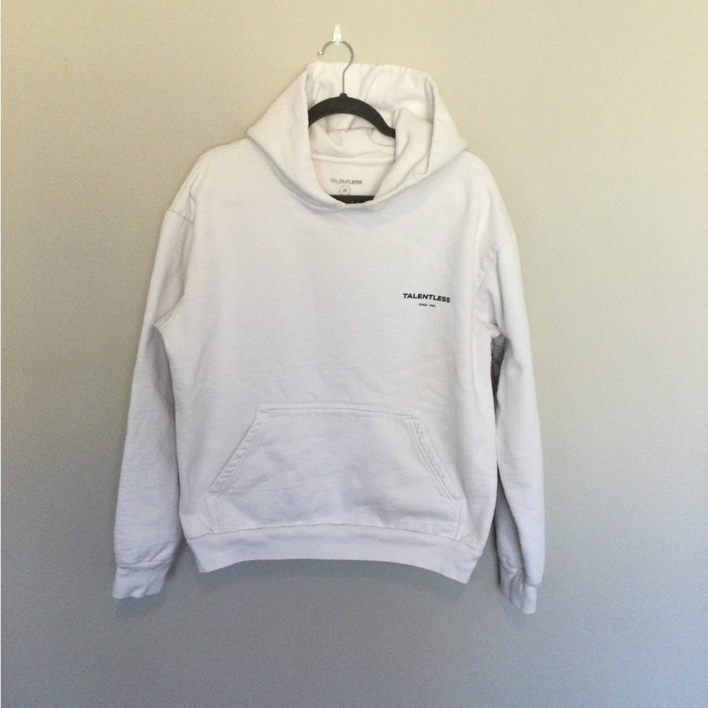 Talentless circle logo heavyweight white hoodie M - Picture 5 of 5